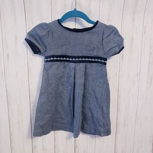 Girls Dress And Coat Set for Thanksgiving, Christmas Dress, Navy Blue Dress 3t